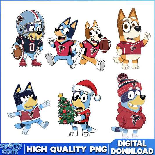 Bluey Falcons PNG Bundle, Atlanta Falcons PNG, nfl playoff png