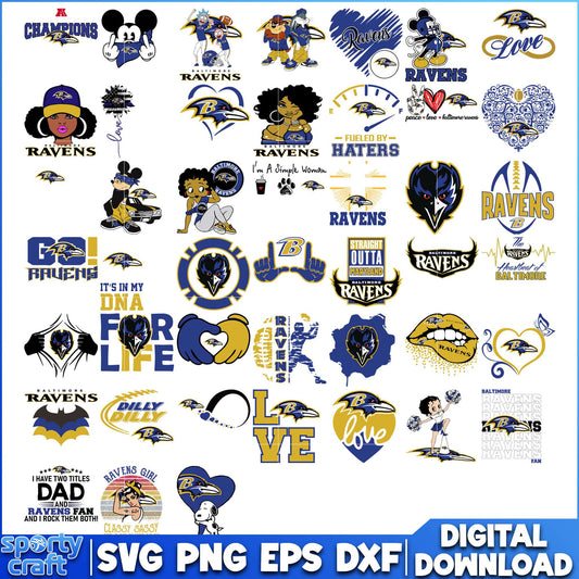 Baltimore Ravens Design Bundle SVG, Ravens SVG, nfl teams svg