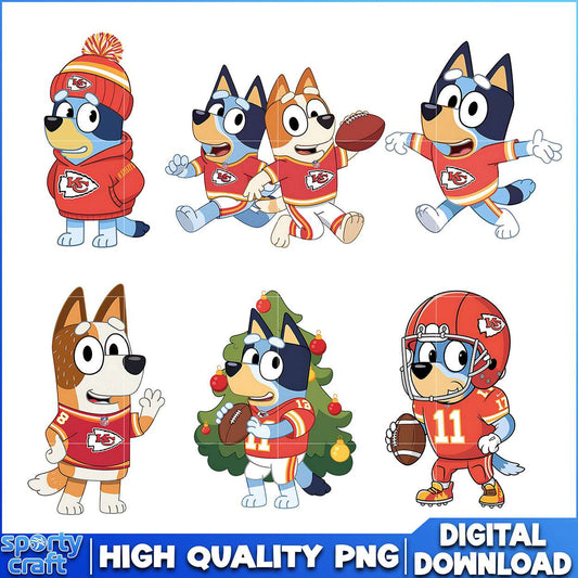 Bluey Chiefs PNG Bundle, Kansas City Chiefs PNG, super bowl png