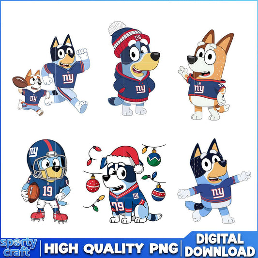 Bluey Giants PNG Bundle, New York Giants PNG, super bowl png
