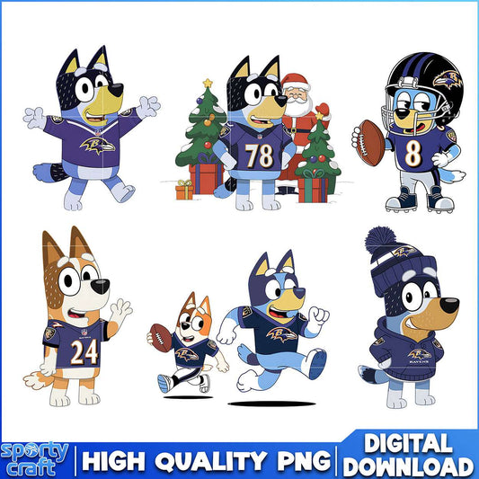 Bluey Ravens PNG Bundle, Baltimore Ravens PNG, super bowl png