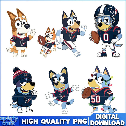 Bluey Texans PNG Bundle, Houston Texans PNG, super bowl png