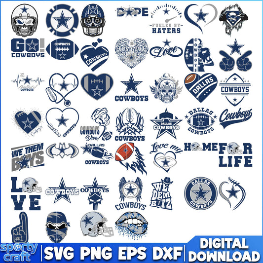 Dallas Cowboys Design Bundle SVG, Cowboys SVG
