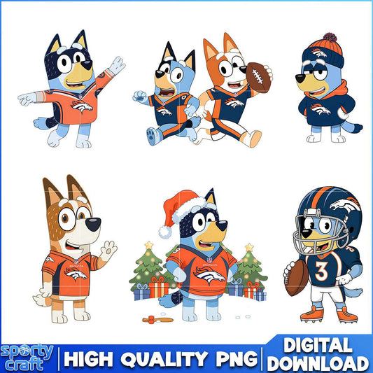 Bluey Broncos PNG Bundle, Denver Broncos PNG, super bowl png