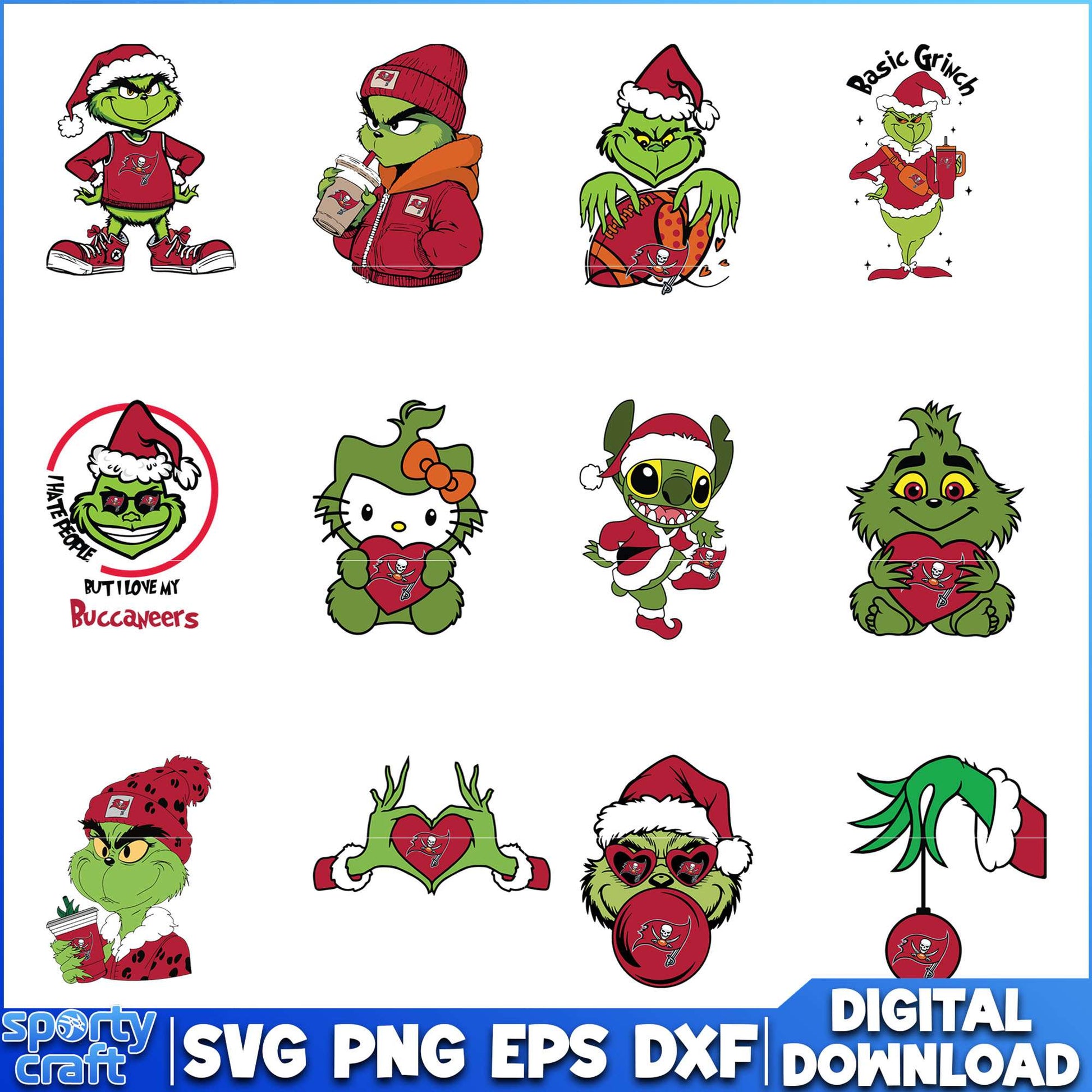 Grinch Buccaneers SVG Bundle