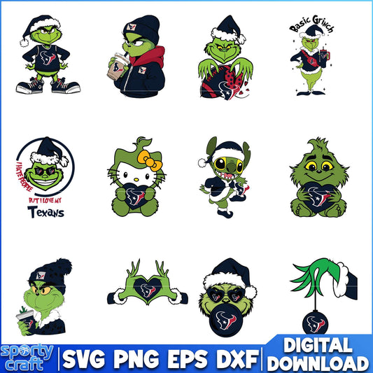 Grinch Texans SVG Bundle, Houston Texans SVG