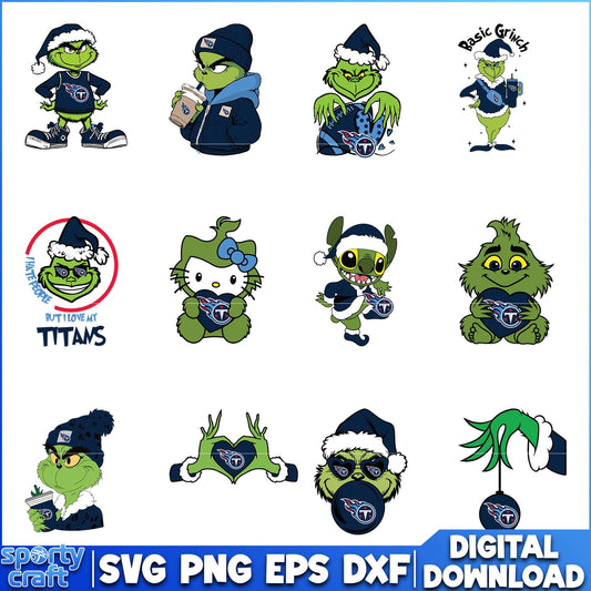 Grinch Titans SVG Bundle, Tennessee Titans SVG