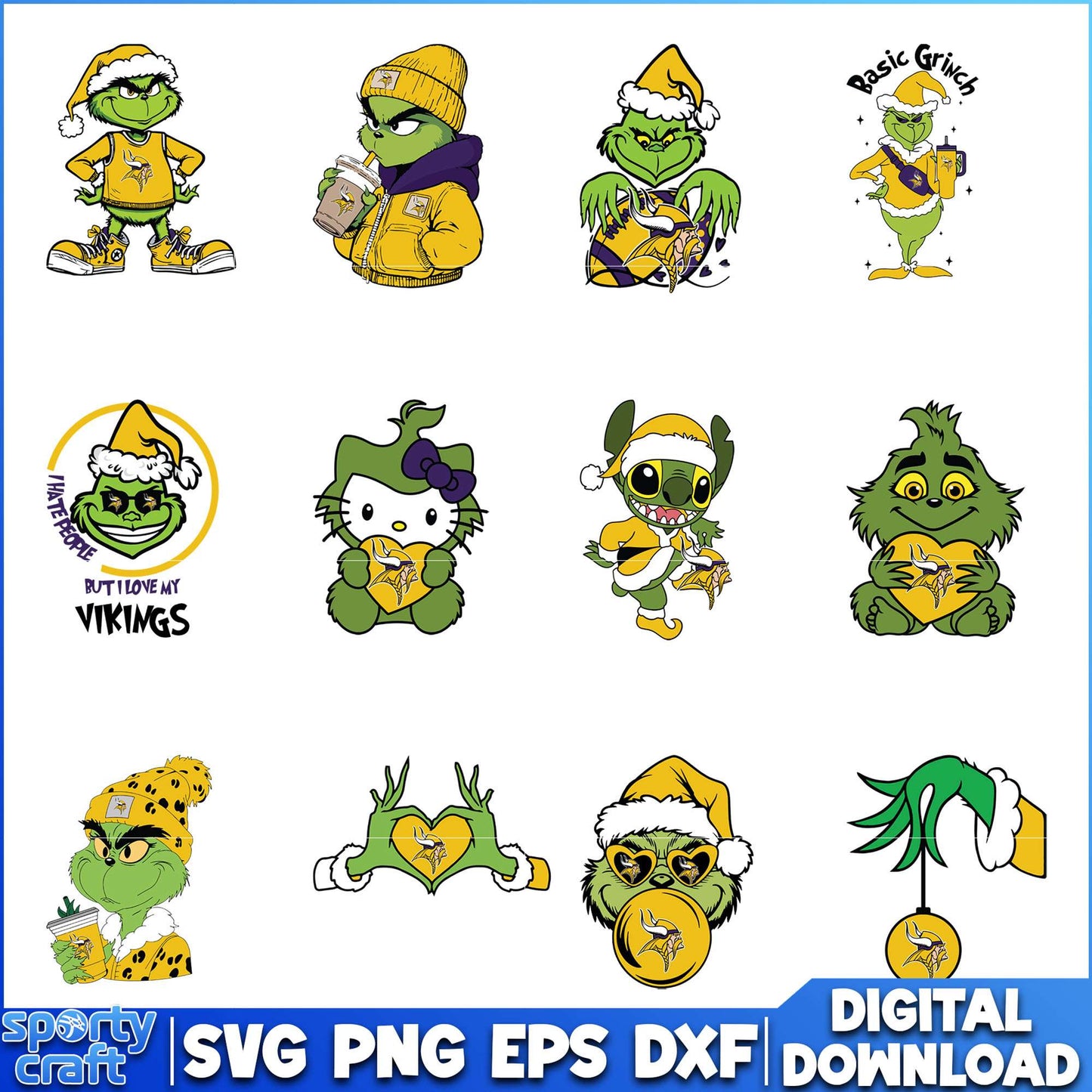 Grinch Vikings SVG Bundle
