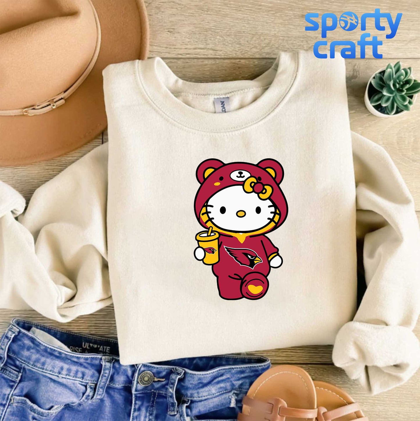 Hello Kitty Cardinals SVG Bundle, Arizona Cardinals SVG, nfl 2025 svg