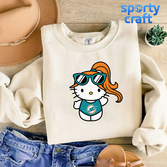 Hello Kitty Dolphins svg Bundle, Miami Dolphins svg, nfl 2025 svg
