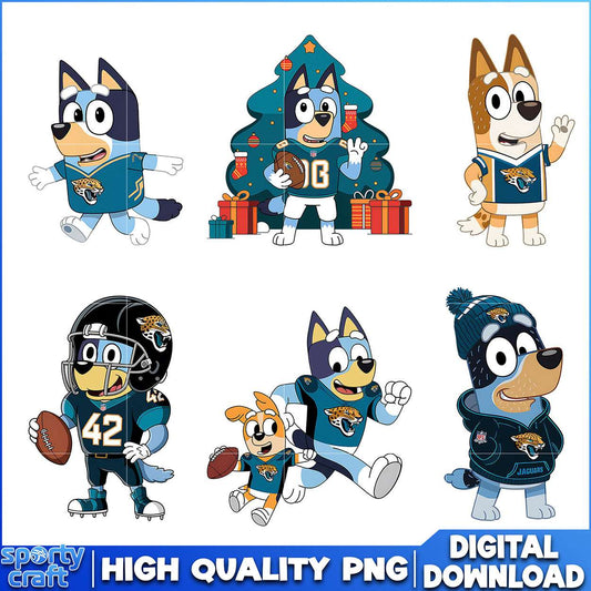 Bluey Jaguars PNG Bundle, Jacksonville Jaguars PNG, nfl teams png