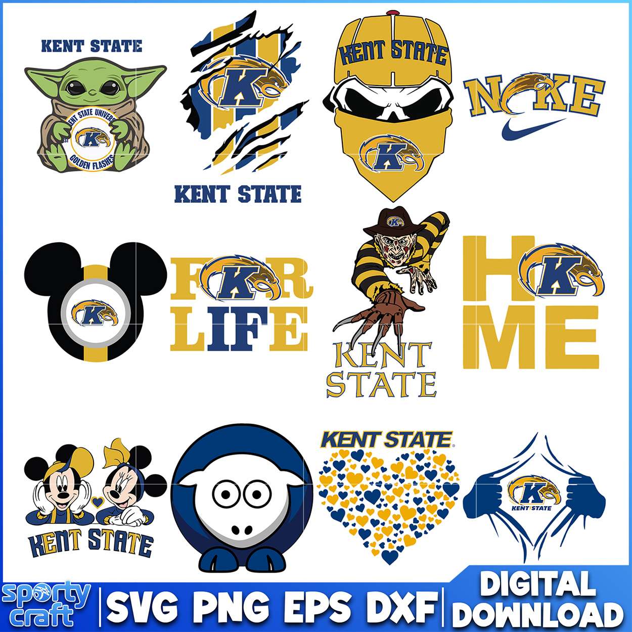 Kent State SVG Bundle Designs, ncaa championship svg, ncaa football svg