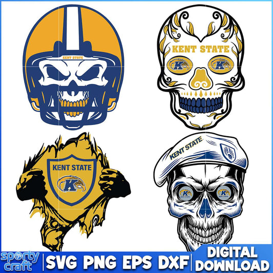 Kent State Skull SVG Bundle, ncaa championship svg, ncaa football svg