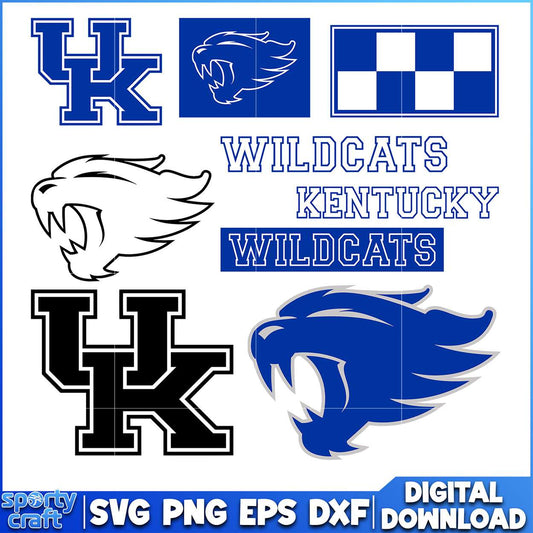 Kentucky Wildcats SVG Bundle Logos, ncaa championship svg, ncaa football svg