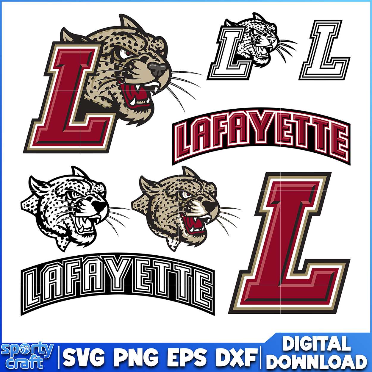 Lafayette Leopard SVG Bundle, ncaa championship svg, ncaa football svg