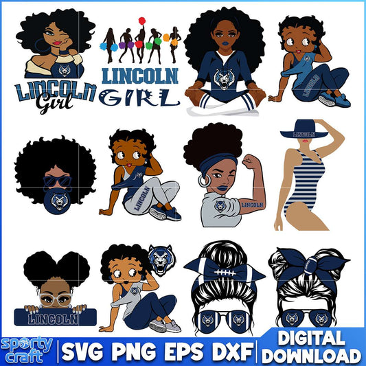 Lincoln Girl SVG Bundle, ncaa championship svg, ncaa football svg
