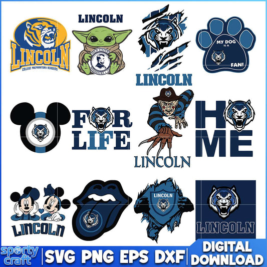 Lincoln Tigers SVG Bundle School Mascot Designs, ncaa championship svg, ncaa football svg