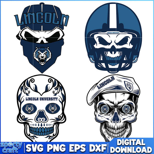 Lincoln University Skull SVG, ncaa championship svg, ncaa football svg