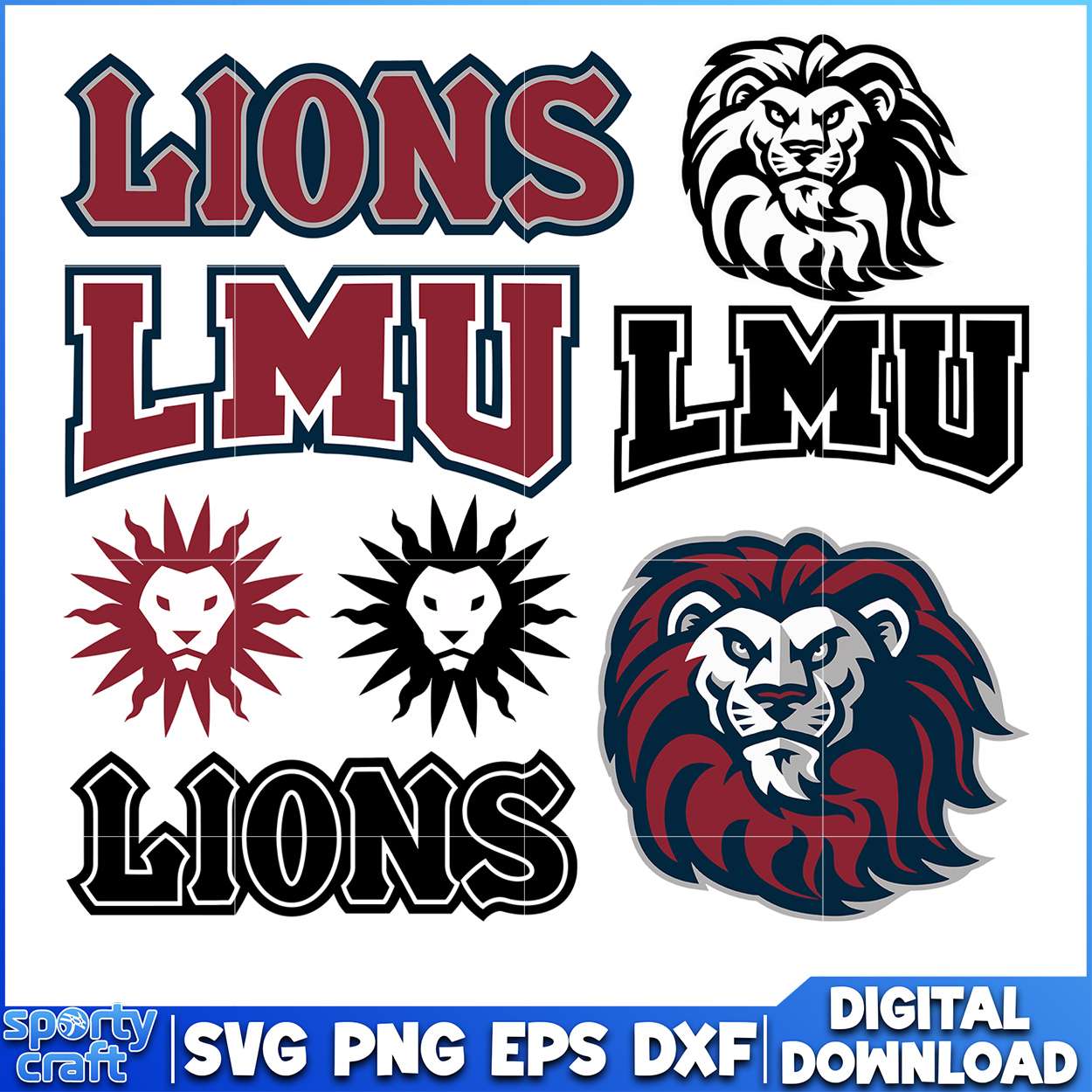 Lion Mascot SVG Bundle LMU Logos, ncaa scores today svg, ncaa schedule svg