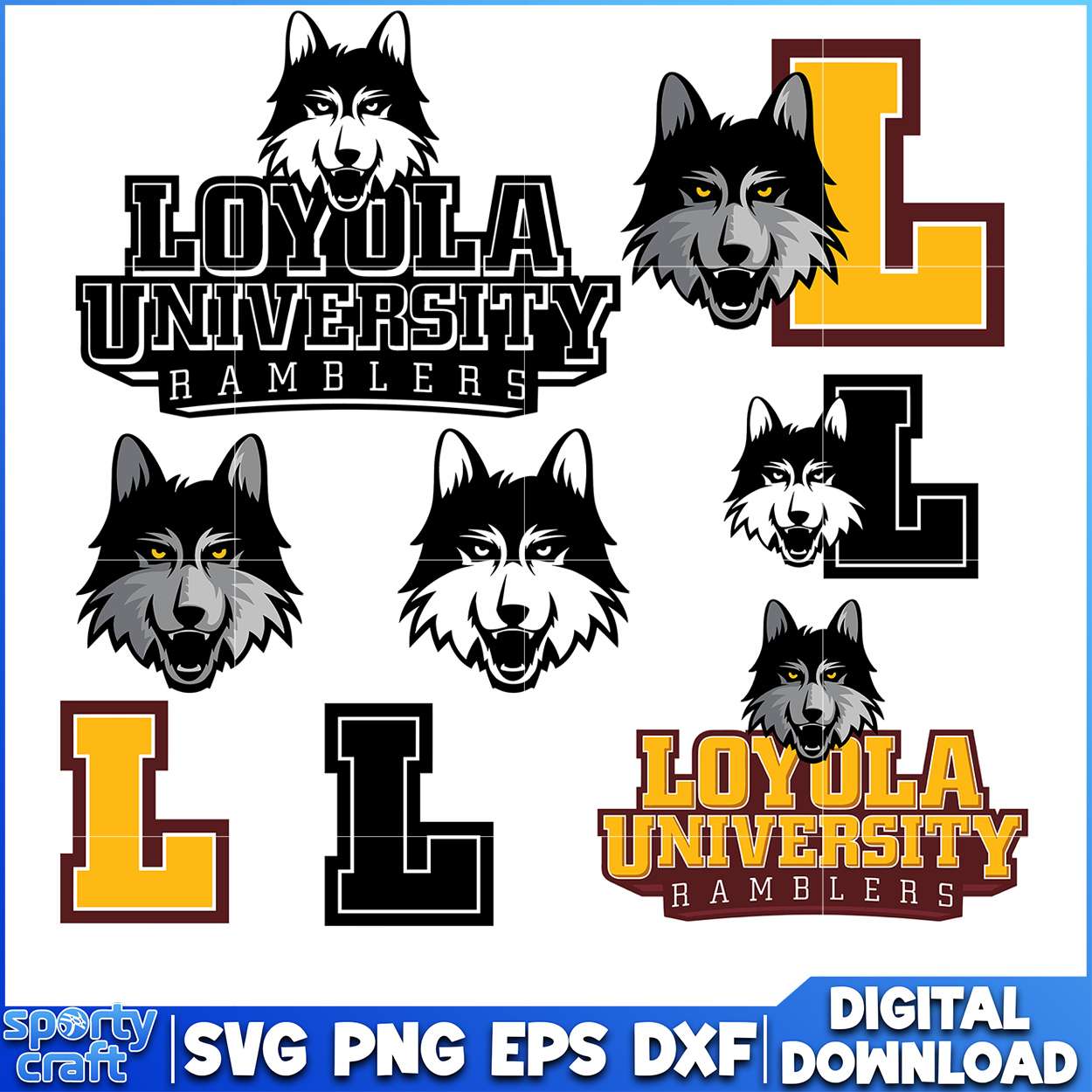 Loyola University Ramblers SVG Bundle, ncaa scores today svg, ncaa schedule svg