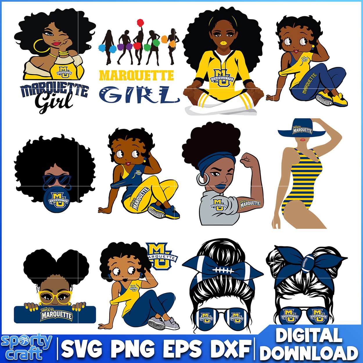 Marquette Girls SVG Bundle, ncaa scores today svg, ncaa schedule svg