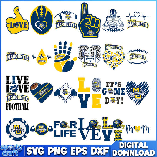 Marquette University SVG Bundle Football Designs, ncaa scores today svg, ncaa schedule svg