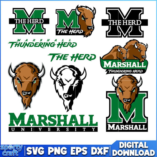 Marshall University SVG Bundle Bison Logos, ncaa scores today svg, ncaa schedule svg
