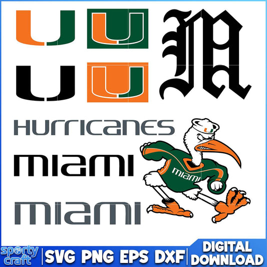 Miami Hurricanes SVG Bundle Logos, ncaa scores today svg, ncaa schedule