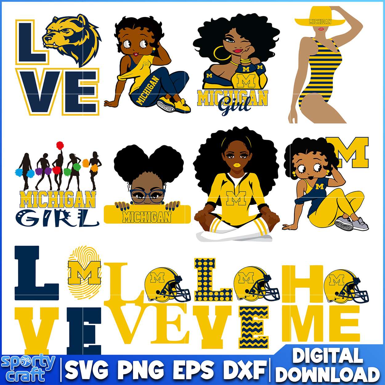 Michigan Girl Love and Cheer SVG Bundle, ncaa scores today svg, ncaa schedule