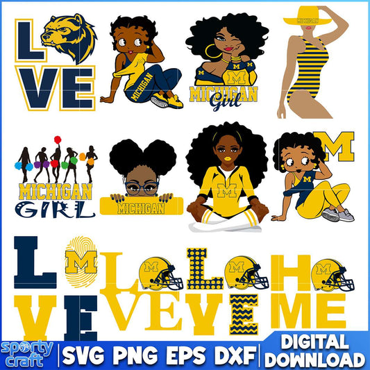 Michigan Girl Love and Cheer SVG Bundle, ncaa scores today svg, ncaa schedule