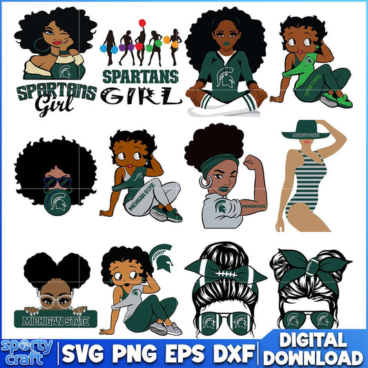 Michigan State Spartans Girl SVG Bundle, ncaa scores today svg, ncaa schedule