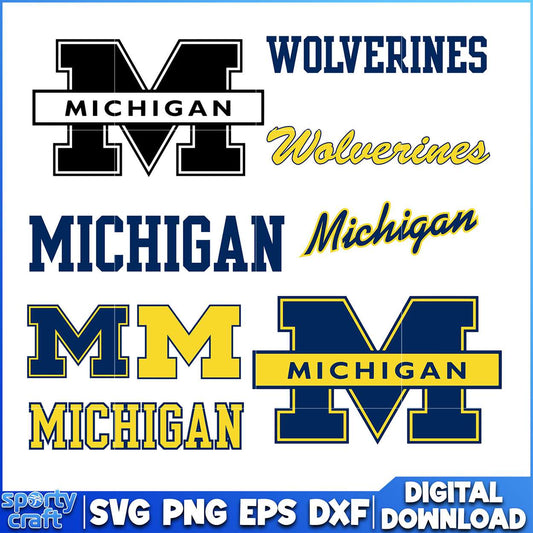 Michigan Wolverines SVG Bundle, ncaa final svg, ncaa seasons svg