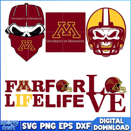 Minnesota Gophers Bundle Family Love Designs SVG, ncaa final svg, ncaa seasons svg