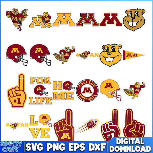 Minnesota Gophers SVG Bundle, ncaa final svg, ncaa seasons svg