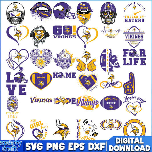 Minnesota Vikings Bundle SVG, Vikings SVG