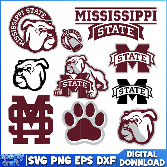 Mississippi State Bulldogs SVG Bundle,  ncaa final svg, ncaa seasons svg