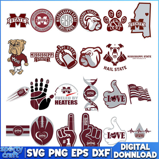 Mississippi State SVG Bundle Design, ncaa final svg, ncaa seasons svg