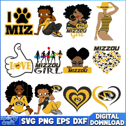 Mizzou SVG Bundle Girl Power Design, ncaa final svg, ncaa seasons svg