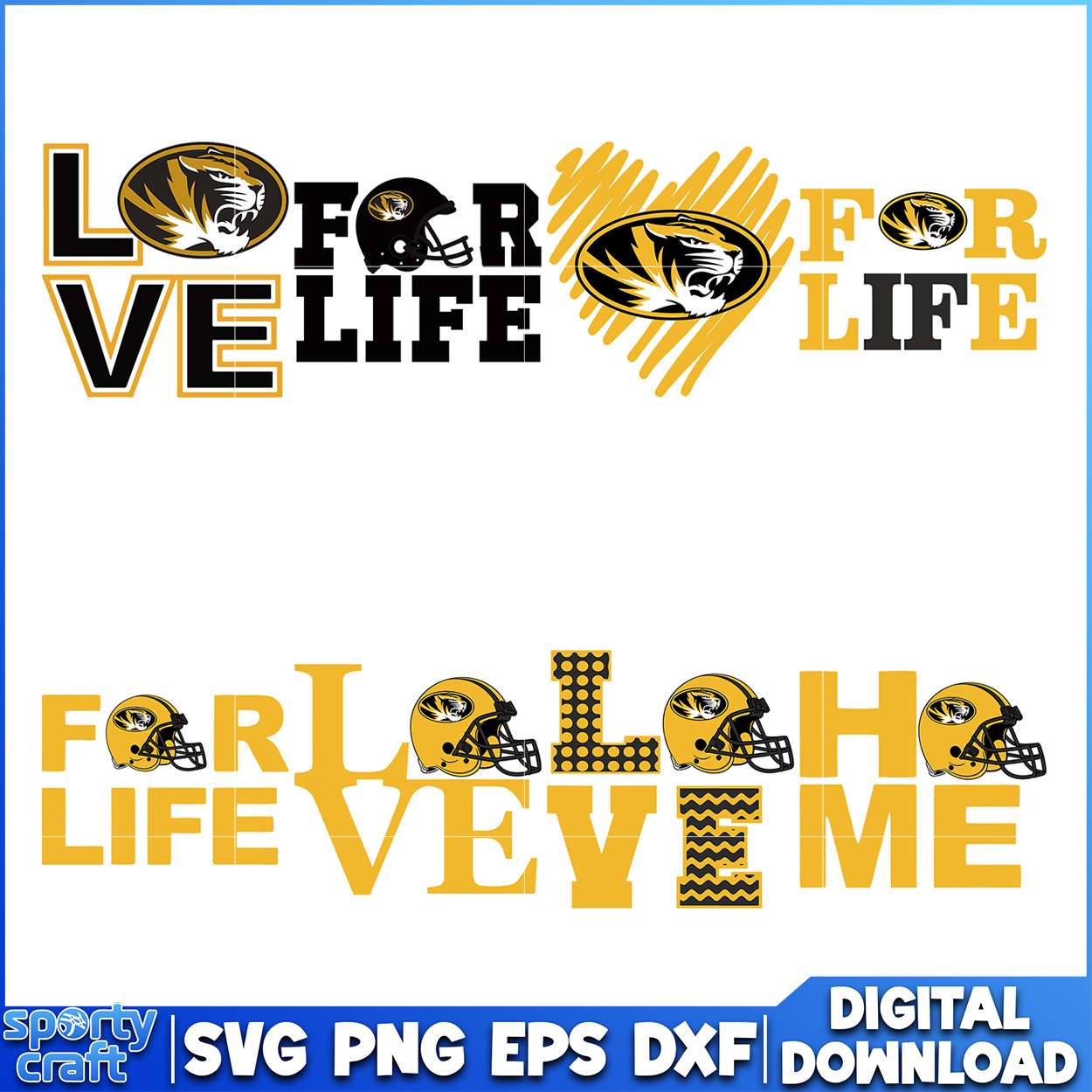 Mizzou SVG Bundle Love For Life Design, ncaa final svg, ncaa seasons svg