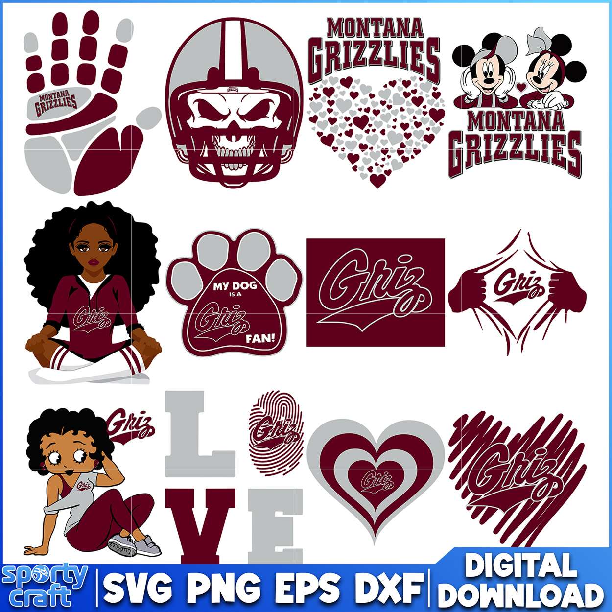 Montana Grizzlies SVG Bundle Design, ncaa final svg, ncaa seasons svg