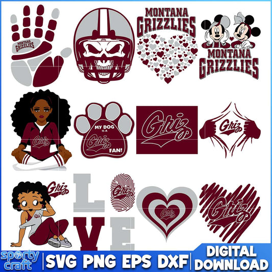 Montana Grizzlies SVG Bundle Designs, ncaa final svg, ncaa seasons svg