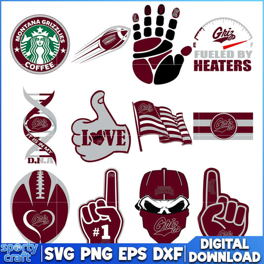 Montana Grizzlies SVG Bundle, ncaa rankings svg, ncaa games svg