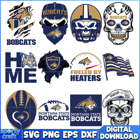 Montana State Bobcats SVG Bundle Logos, ncaa rankings svg, ncaa games svg