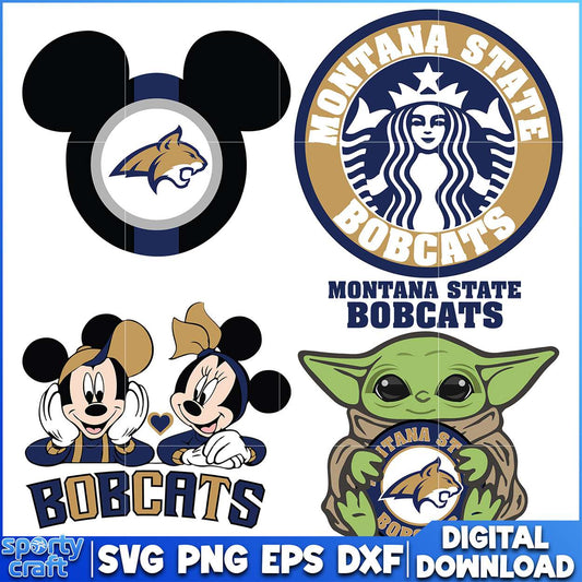 Montana State Bobcats SVG Bundle Mickey, ncaa rankings svg, ncaa games svg