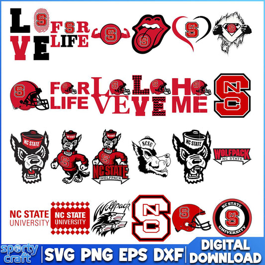 NC State Wolfpack SVG Bundle Logos, ncaa rankings svg, ncaa games svg