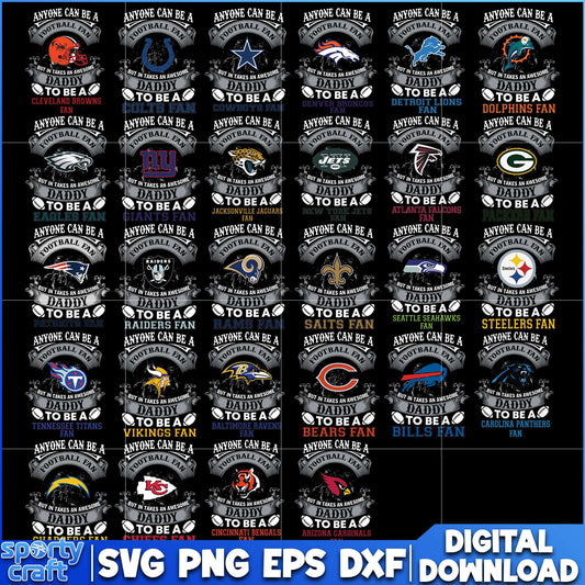 Daddy Logos NFL Bundle SVG, NFL Football SVG