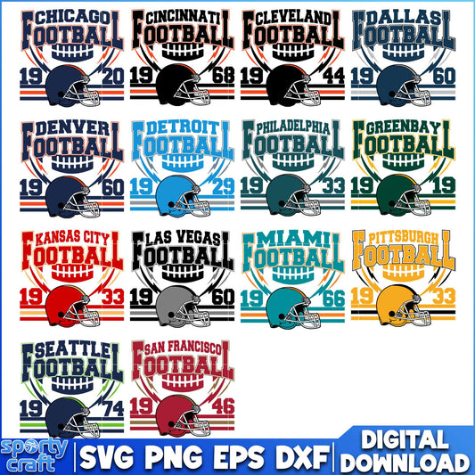 Helmet NFL Teams Logos Bundle SVG, NFL Football SVG, Nfl svg