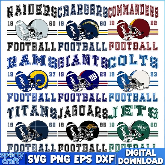 American Football Helmet Logo NFL SVG, NFL Teams SVG