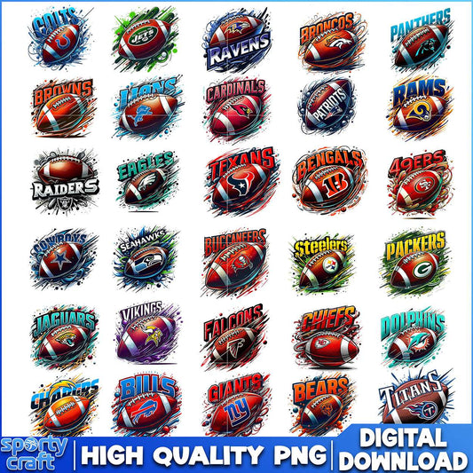 Rugby Logo Football NFL Bundle PNG, NFL Teams PNG, nfl teams png