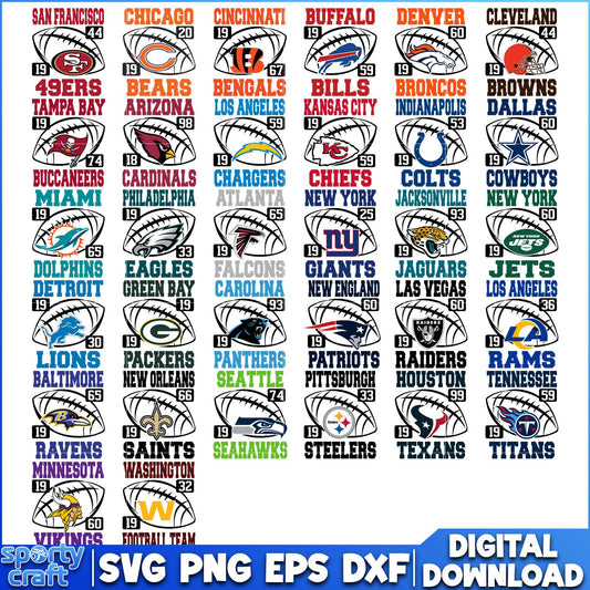 Logos est NFL Football Team Bundle SVG, NFL Teams SVG